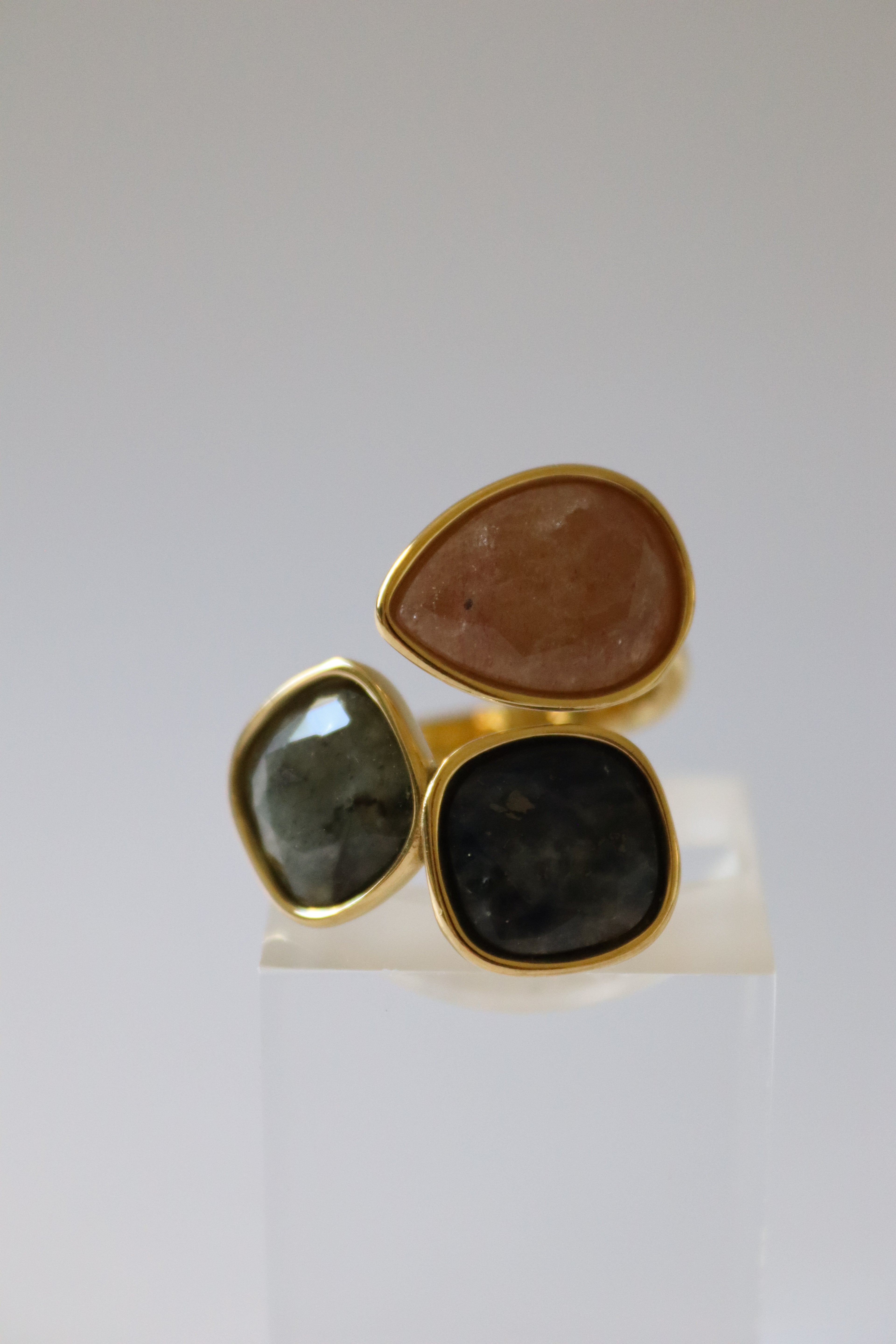 Bague Capri - Aventurine, Labradorite, Jaspe
