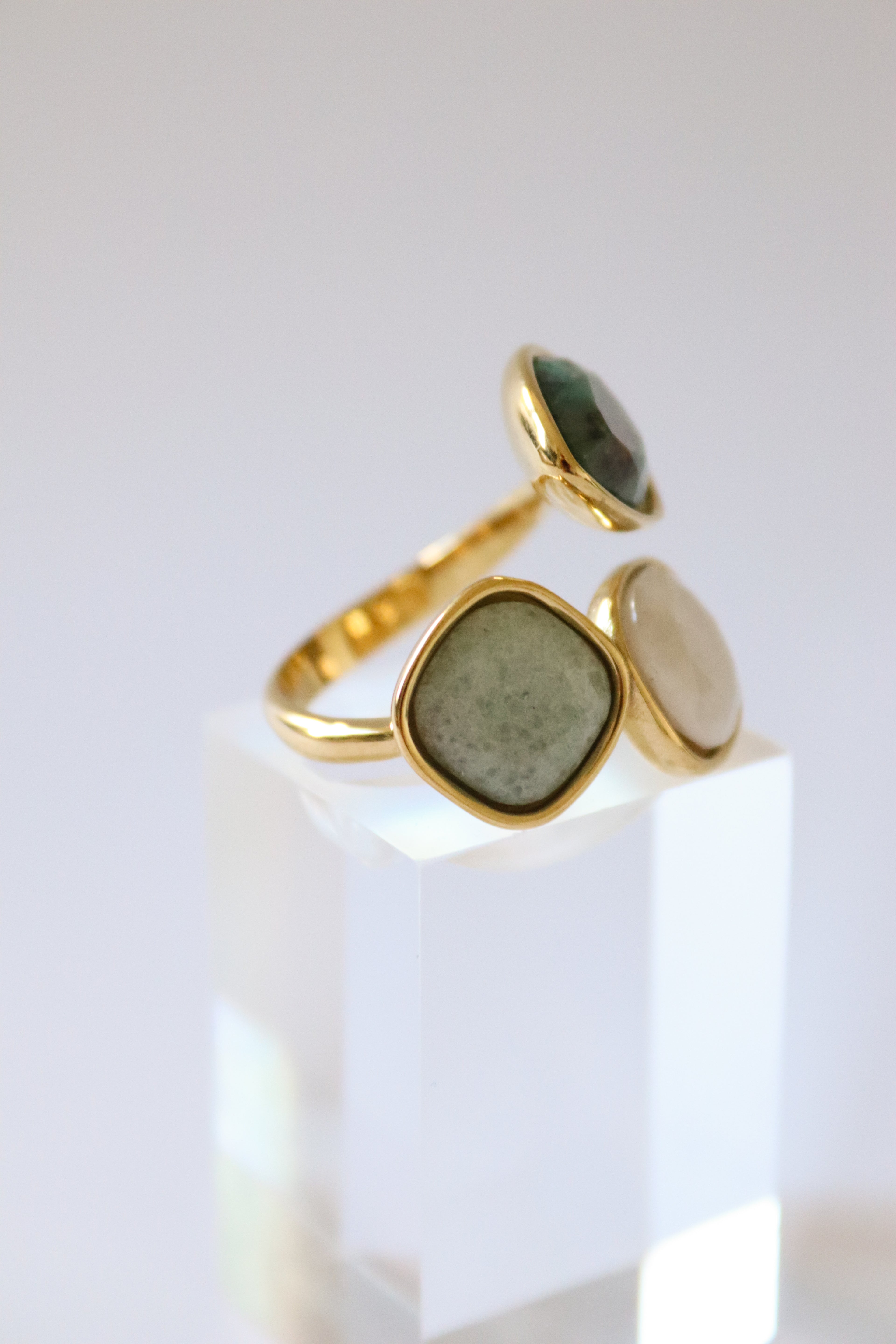 Bague Capri - Turquoise, Aventurine, Jaspe