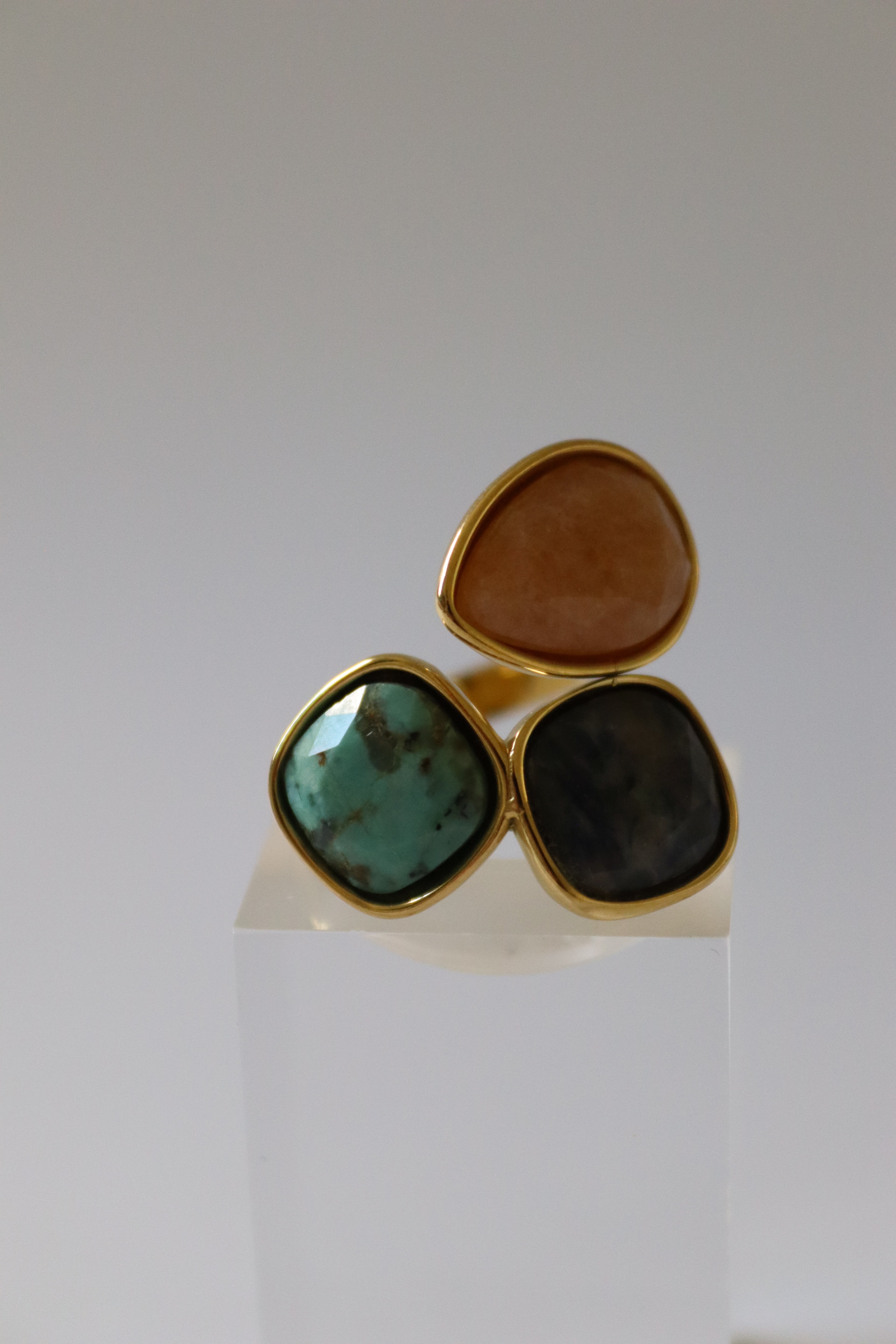 Bague Capri - Aventurine, Turquoise, Labradorite